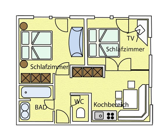 3-Raum-Luxus-Appartement (max. 4 Pers.)