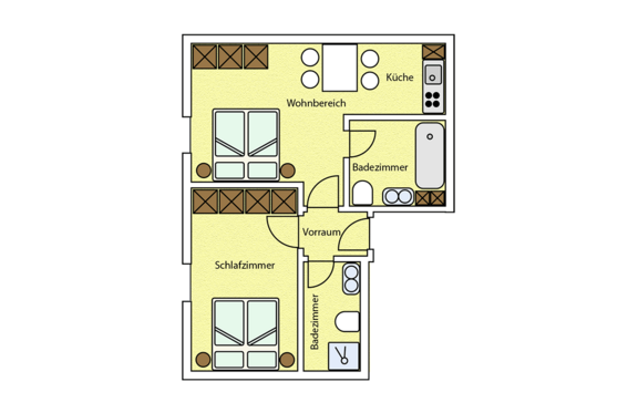 2-Raum-Luxus-Appartement (max. 4 Pers.)